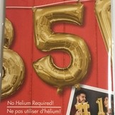 Balónek foliový narozeniny číslo 5 zlatý 35cm x 22cm